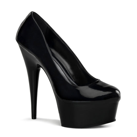 Pleaser Womens Sandals DELIGHT-685 Blk Pat/Blk