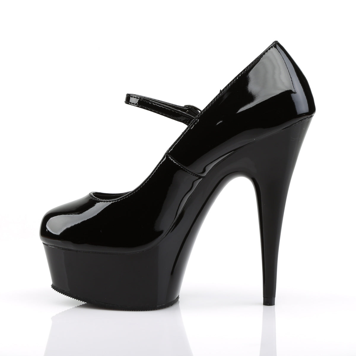 Pleaser Damen Sandalen DELIGHT-687 BLK Pat / BLK