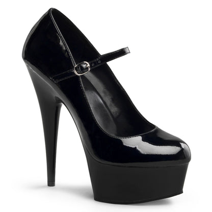 Pleaser Damen Sandalen DELIGHT-687 BLK Pat / BLK
