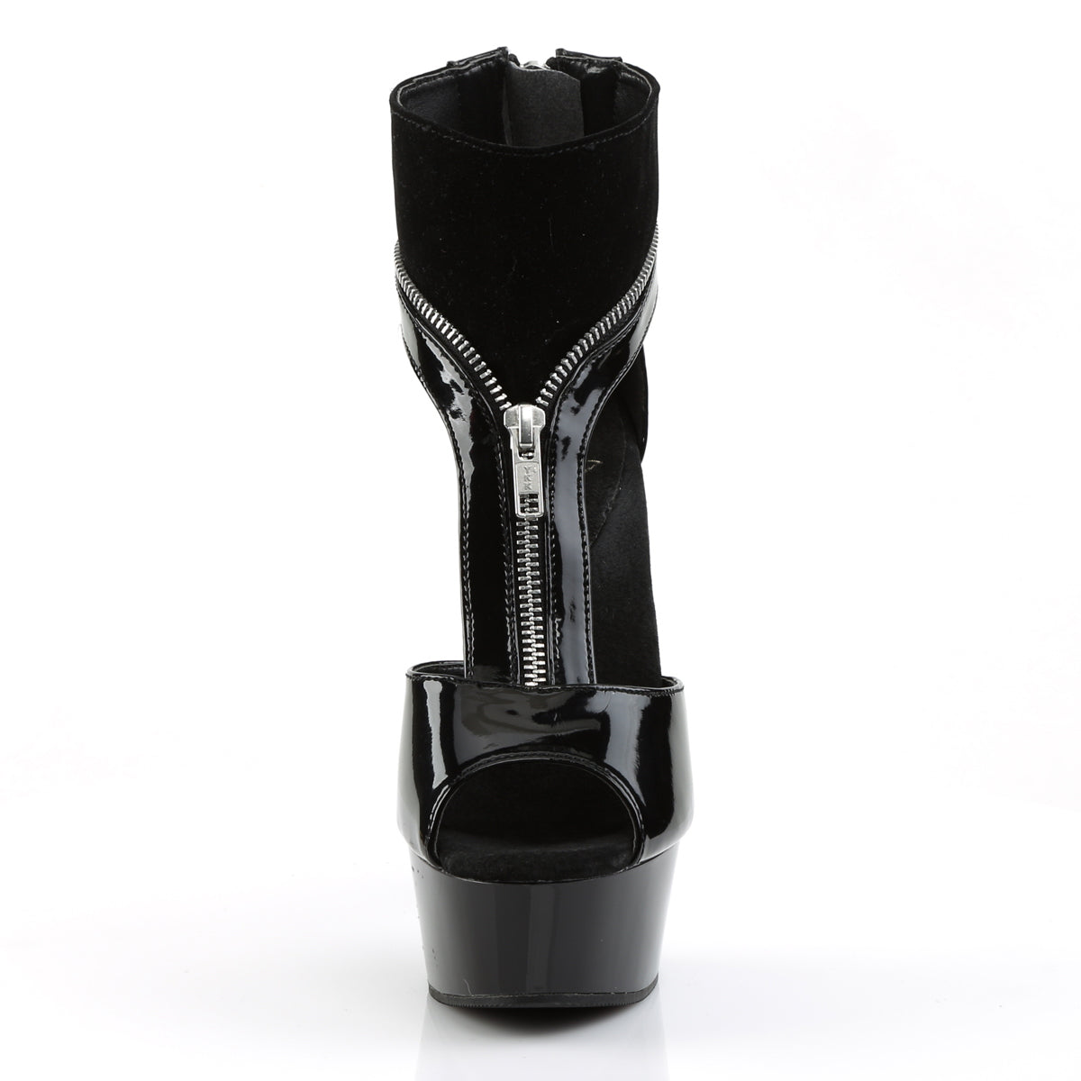 Pleaser Womens Ankle Boots DELIGHT-690 Blk Pat-Lamy/Blk