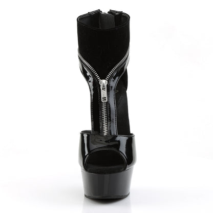 Pleaser Womens Ankle Boots DELIGHT-690 Blk Pat-Lamy/Blk