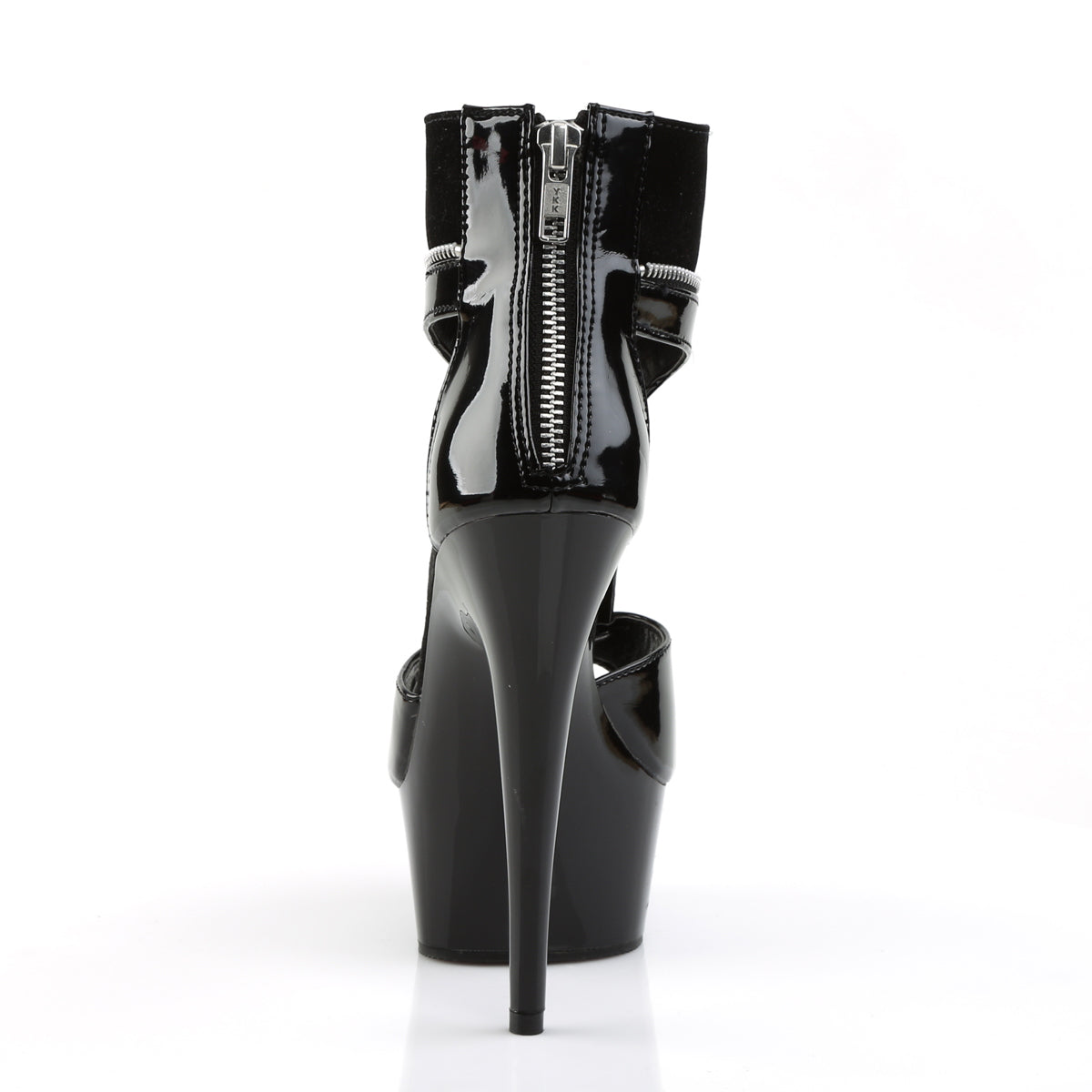 Pleaser Womens Ankle Boots DELIGHT-690 Blk Pat-Lamy/Blk