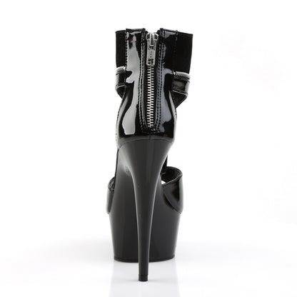 Pleaser Womens Ankle Boots DELIGHT-690 Blk Pat-Lamy/Blk