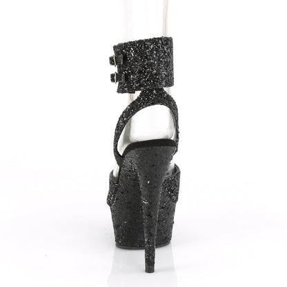 Pleaser Damen Sandalen DELIGHT-691LG BLK Glitter / BLK Glitter