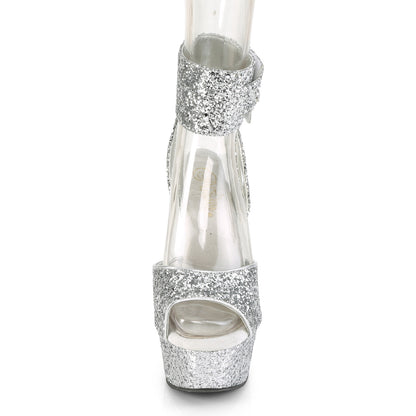 Pleaser Damen Sandalen DELIGHT-691LG SLV Glitter / SLV Glitter