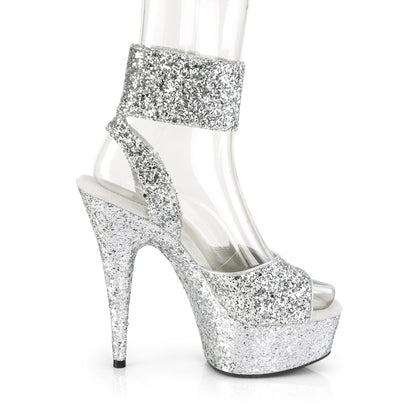 Pleaser Damen Sandalen DELIGHT-691LG SLV Glitter / SLV Glitter