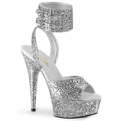 Pleaser Damen Sandalen DELIGHT-691LG SLV Glitter / SLV Glitter