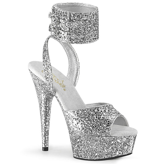 Pleaser Damen Sandalen DELIGHT-691LG SLV Glitter / SLV Glitter
