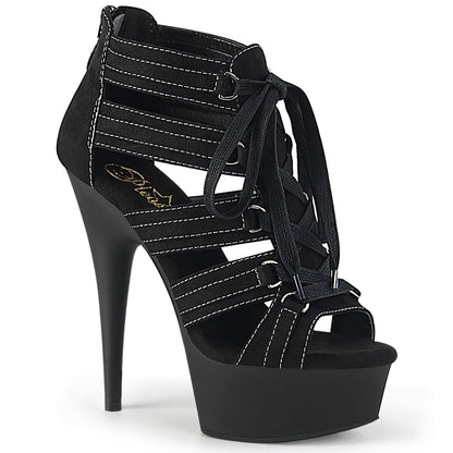 Pleaser Damen Sandalen DELIGHT-693 BLK Microfaser / BLK Matte