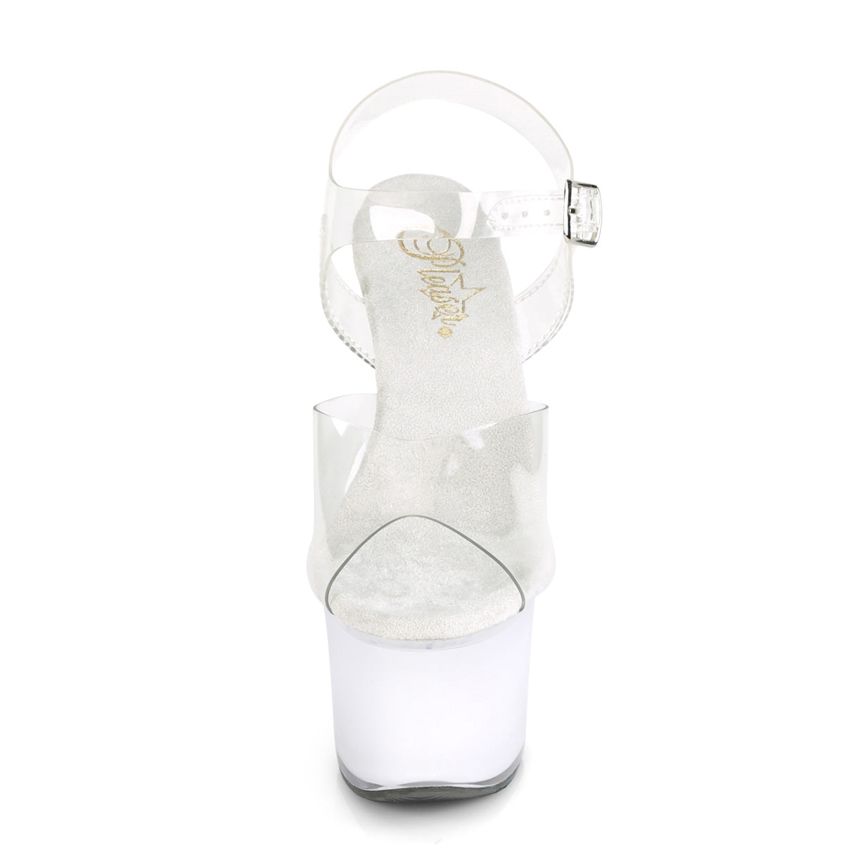 Pleaser Damen Sandalen DISCOLITE-708 CLR / WHITE Glow