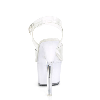 Pleaser Damen Sandalen DISCOLITE-708 CLR / WHITE Glow
