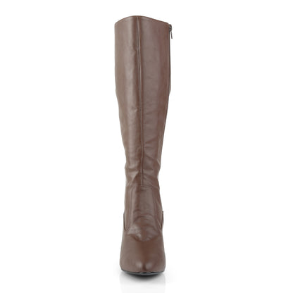 Pleaser Pink Label Womens Boots. DIVINE-2018 Braunes Faux-Leder