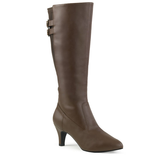 Pleaser Pink Label Womens Boots. DIVINE-2018 Braunes Faux-Leder