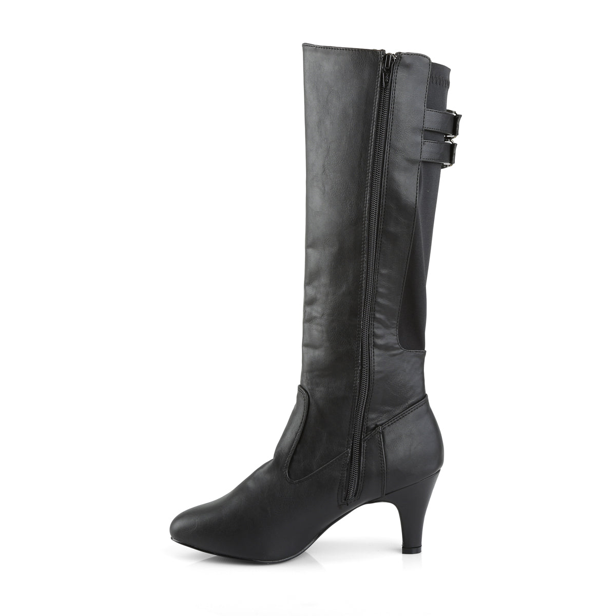 Pleaser Pink Label Womens Boots. DIVINE-2018 BLK FAUX Leder