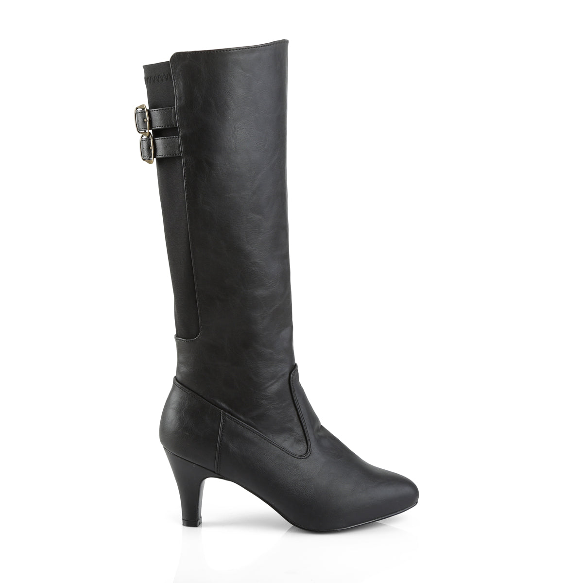 Pleaser Pink Label Womens Boots. DIVINE-2018 BLK FAUX Leder