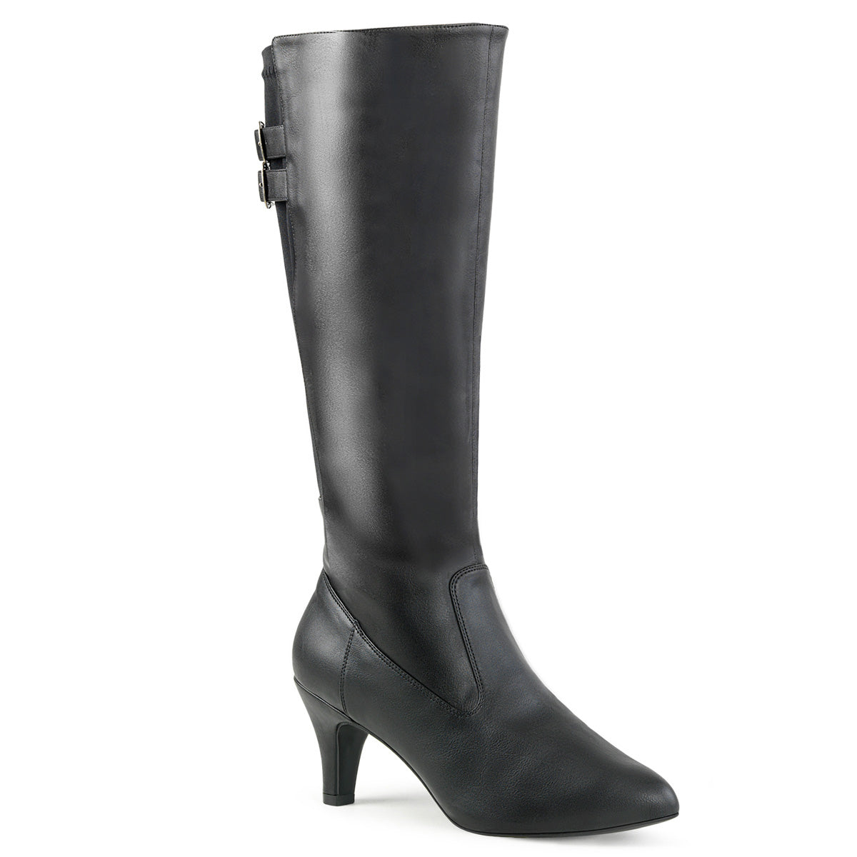 Pleaser Pink Label Womens Boots. DIVINE-2018 BLK FAUX Leder