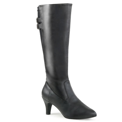 Pleaser Pink Label Womens Boots. DIVINE-2018 BLK FAUX Leder