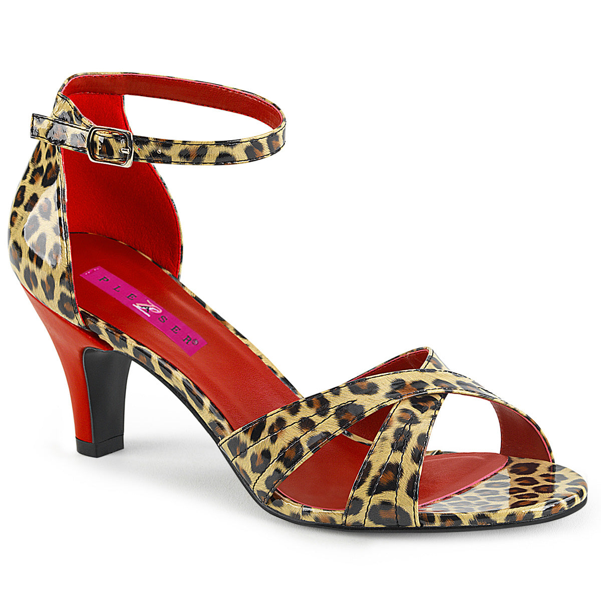 Pleaser Pink Label Frauenpumpen DIVINE-435 Gepard-Drucken Kunstleder