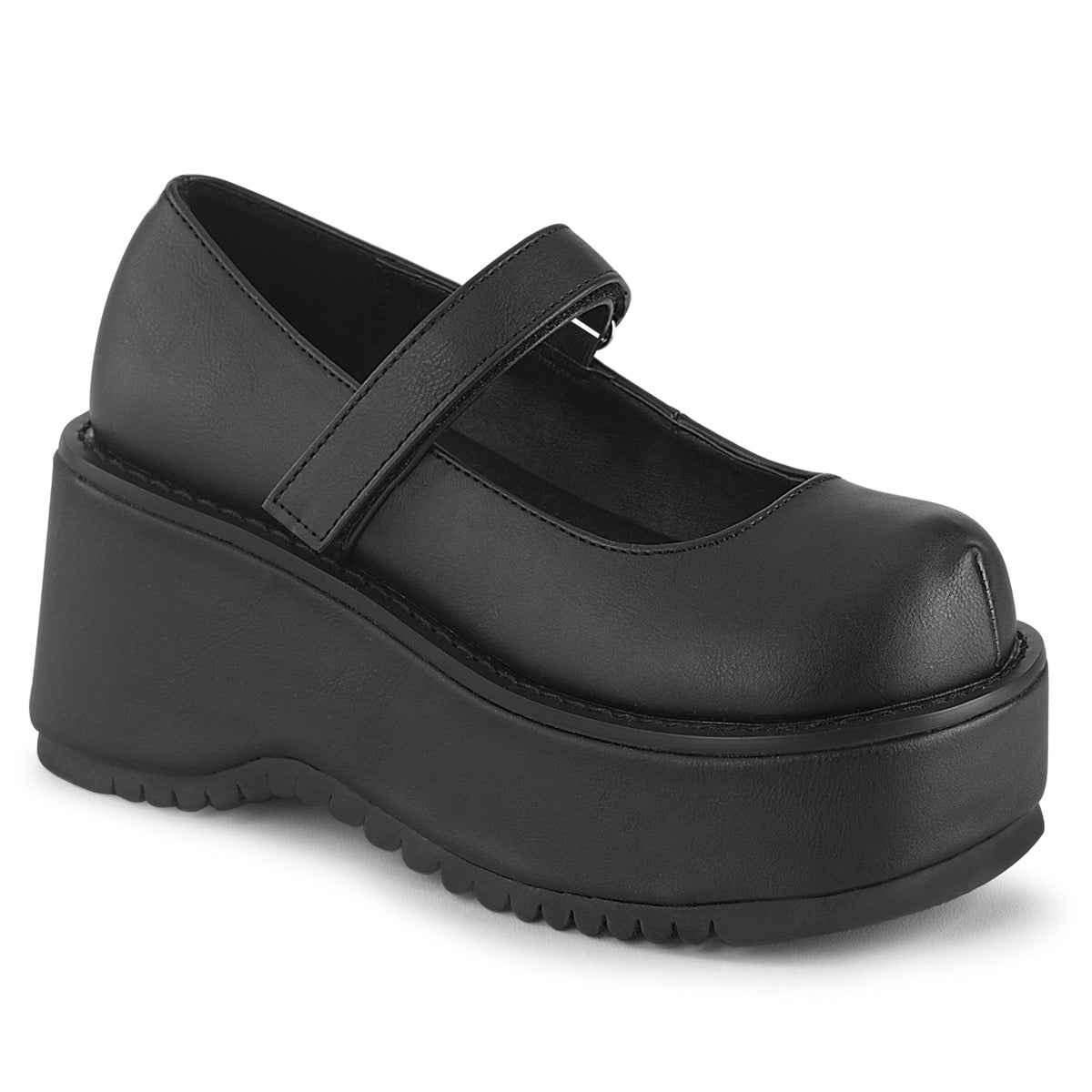 DemoniaCult Womens Pumps DOLLIE-01 Blk Vegan Leather