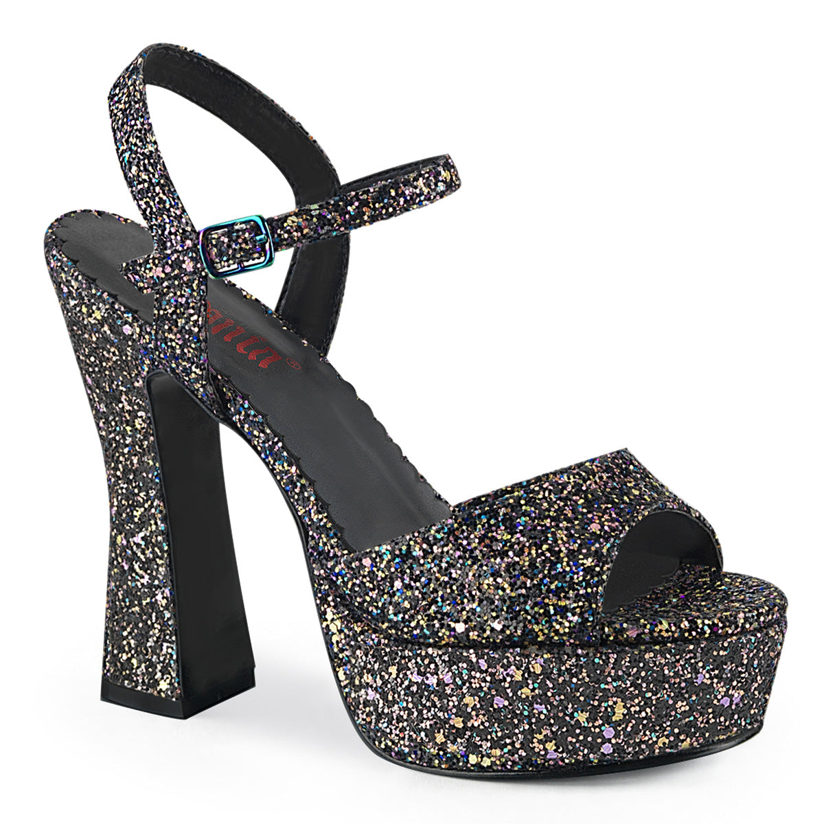 DemoniaCult Womens Sandals DOLLY-09 Blk Multi Glitter