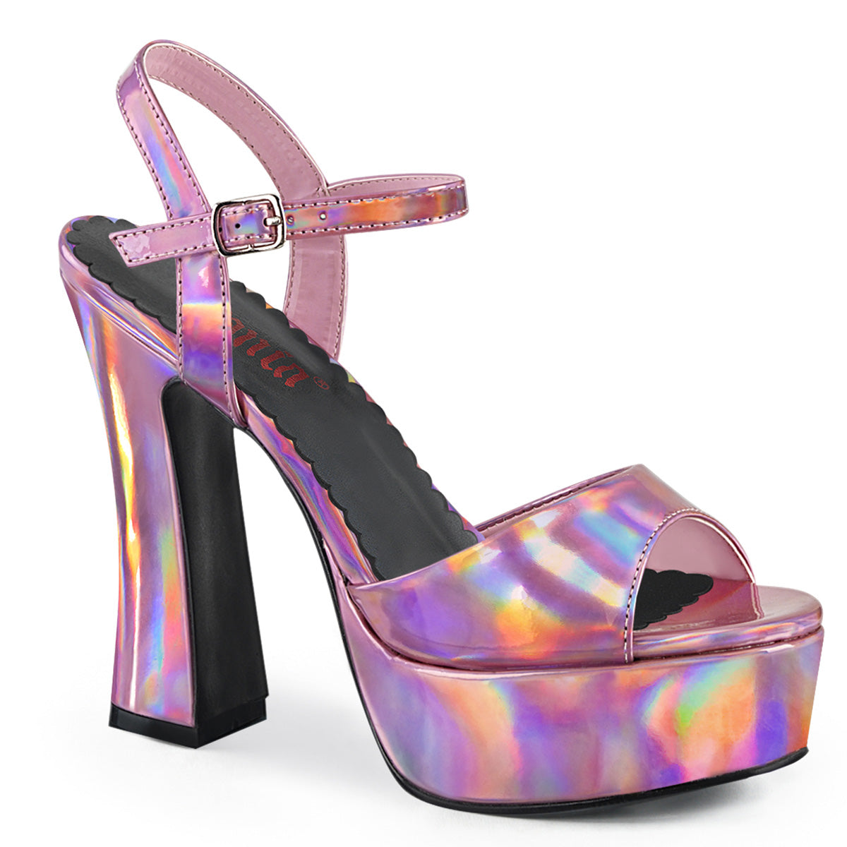 DemoniaCult Frauen Sandalen DOLLY-09 Pink Hologramm