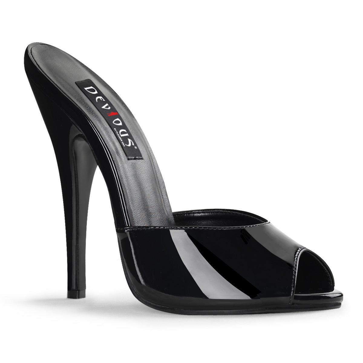 Devious Womens Sandals DOMINA-101 Blk Pat