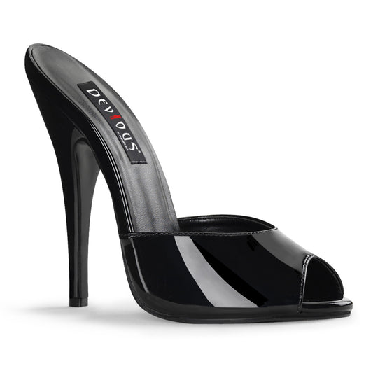 Devious Womens Sandals DOMINA-101 Blk Pat