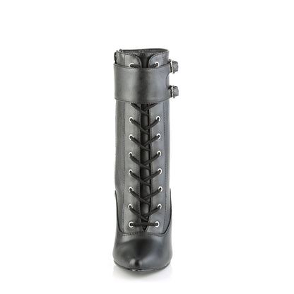 Devious Womens Ankle Boots DOMINA-1023 Blk Faux Leather