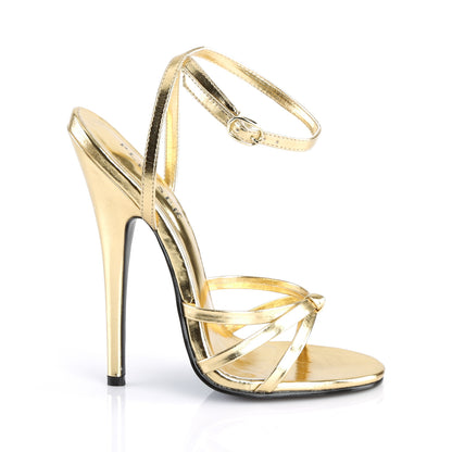 Devious Damen Sandalen DOMINA-108 Gold Metallic PU