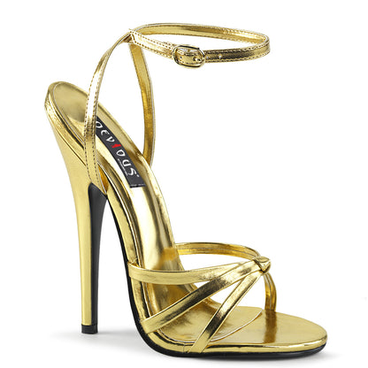 Devious Damen Sandalen DOMINA-108 Gold Metallic PU