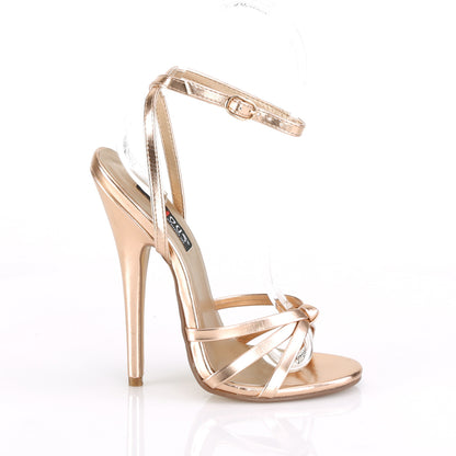 Devious Damen Sandalen DOMINA-108 Rose Gold Metallic PU