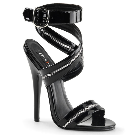 Devious Womens Sandals DOMINA-119 Blk Pat
