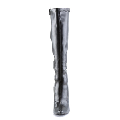 Devious Womens Boots DOMINA-2000 Blk Str Pu