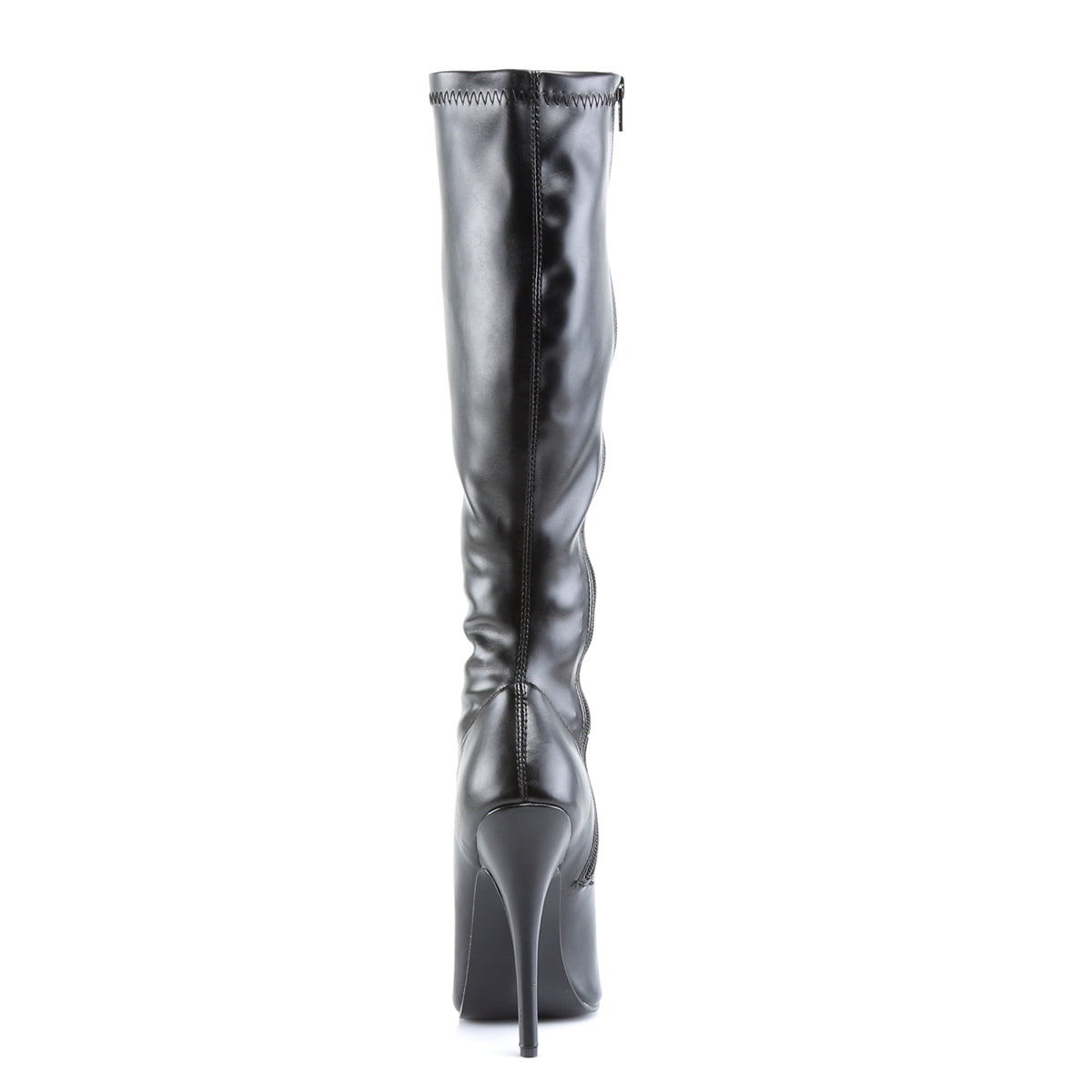 Devious Womens Boots DOMINA-2000 Blk Str Pu