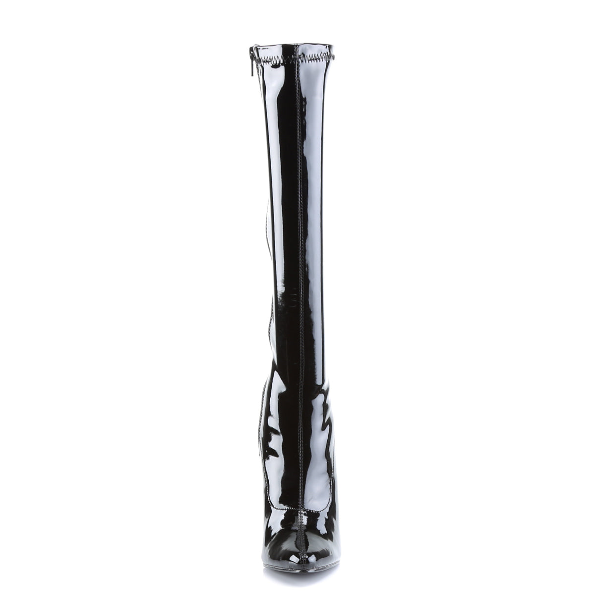 Devious Womens Boots. DOMINA-2000 BLK Str Pat