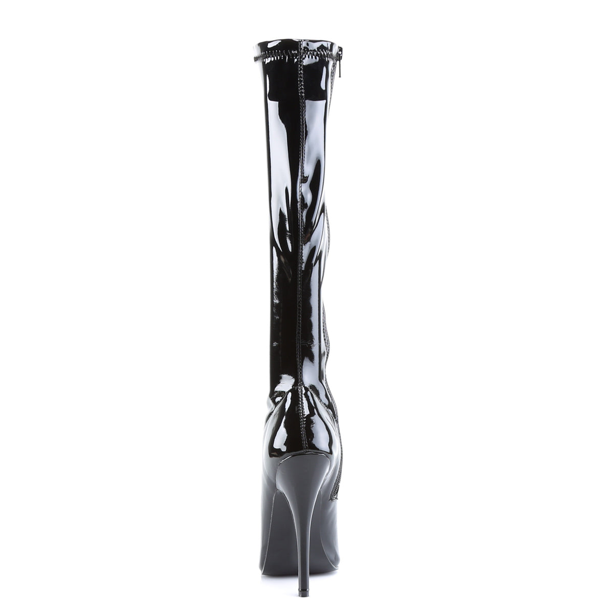Devious Womens Boots. DOMINA-2000 BLK Str Pat