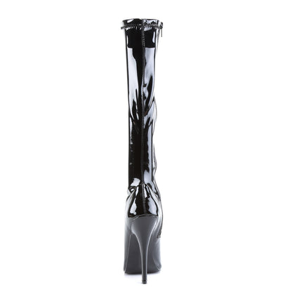 Devious Womens Boots. DOMINA-2000 BLK Str Pat