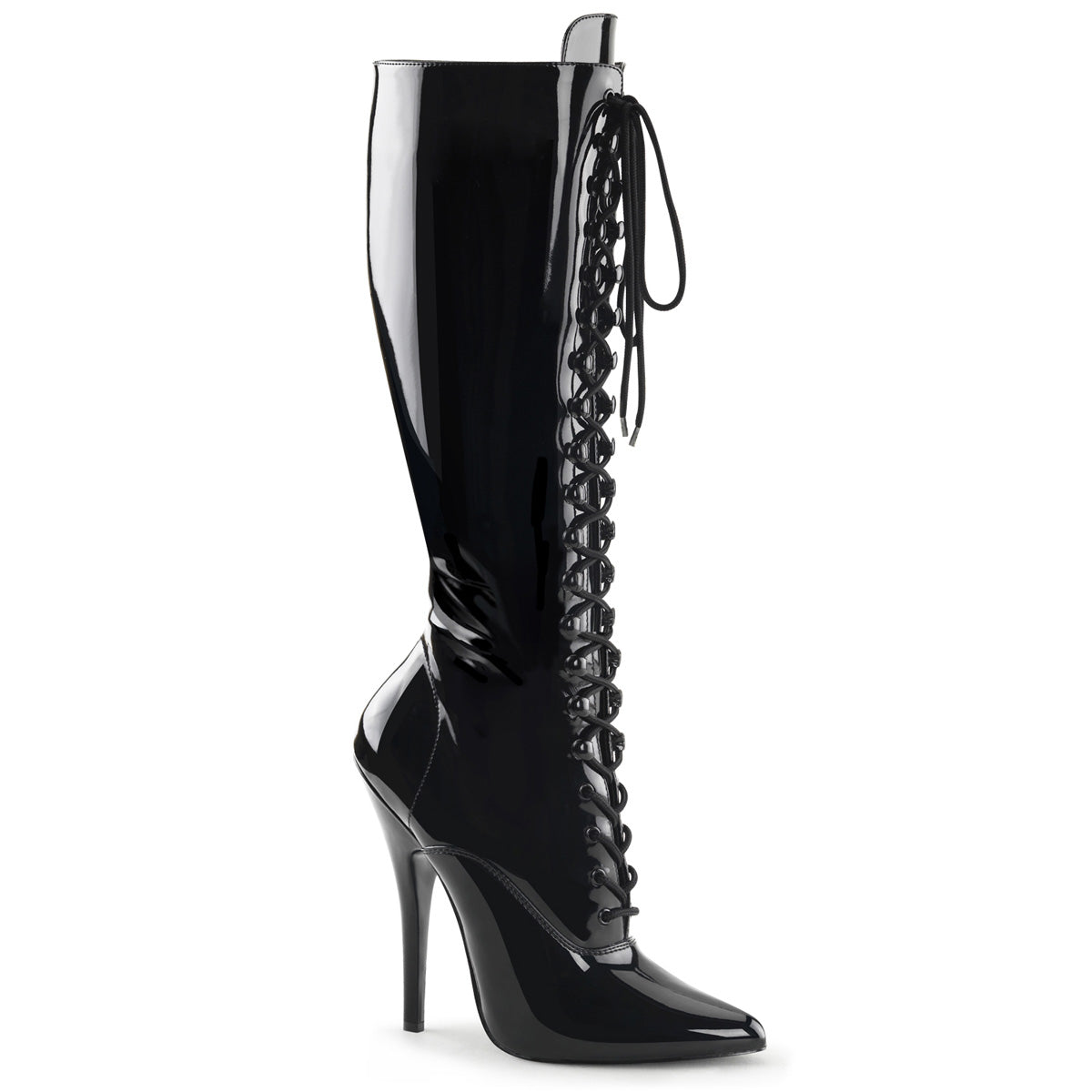 Devious Womens Boots. DOMINA-2020 BLK Pat.