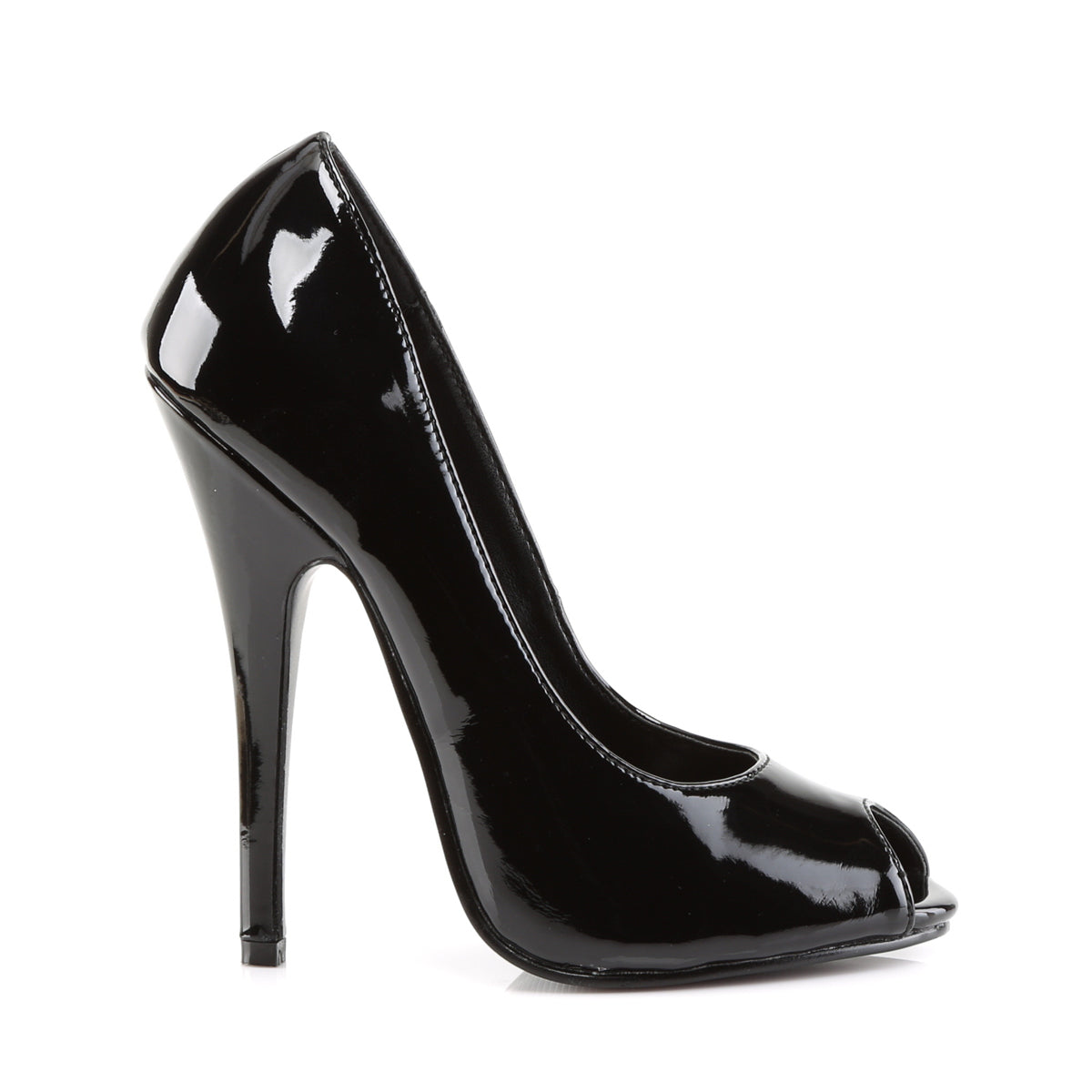 Devious Womens Boots. DOMINA-212 blk Pat.