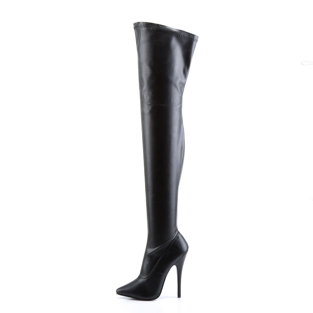 Devious Womens Boots. DOMINA-3000 BLK STR PU