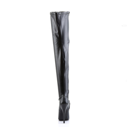 Devious Womens Boots. DOMINA-3000 BLK STR PU