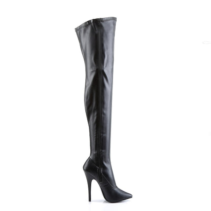 Devious Womens Boots. DOMINA-3000 BLK STR PU