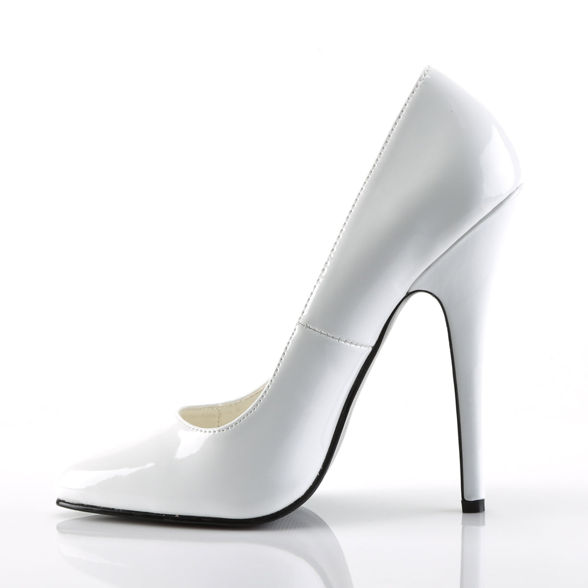 Devious Womens Pumps DOMINA-420 Wht Pat