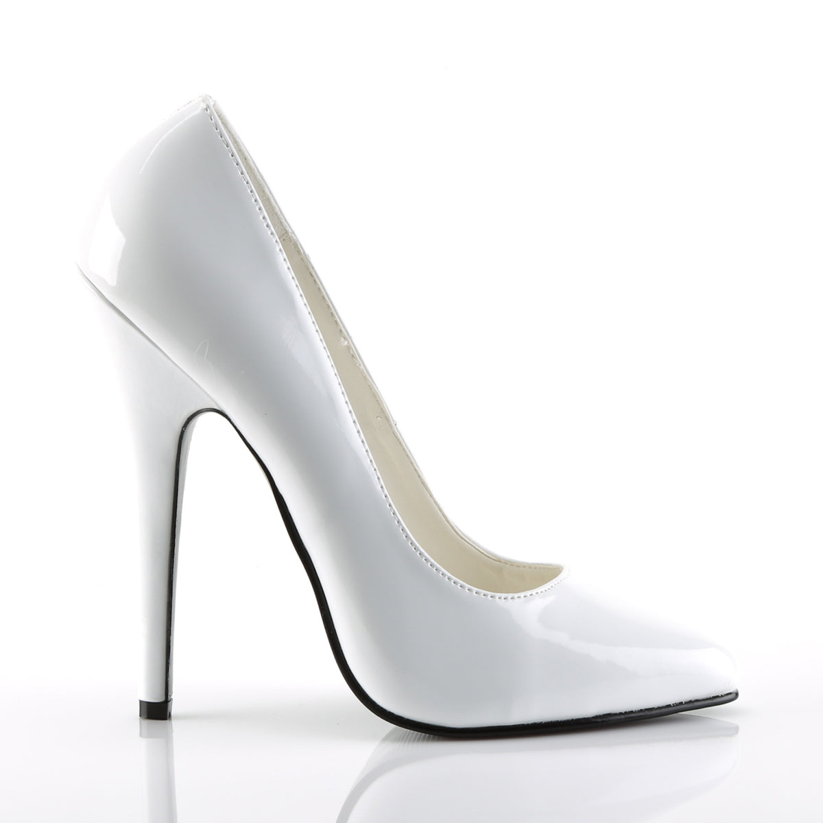 Devious Womens Pumps DOMINA-420 Wht Pat