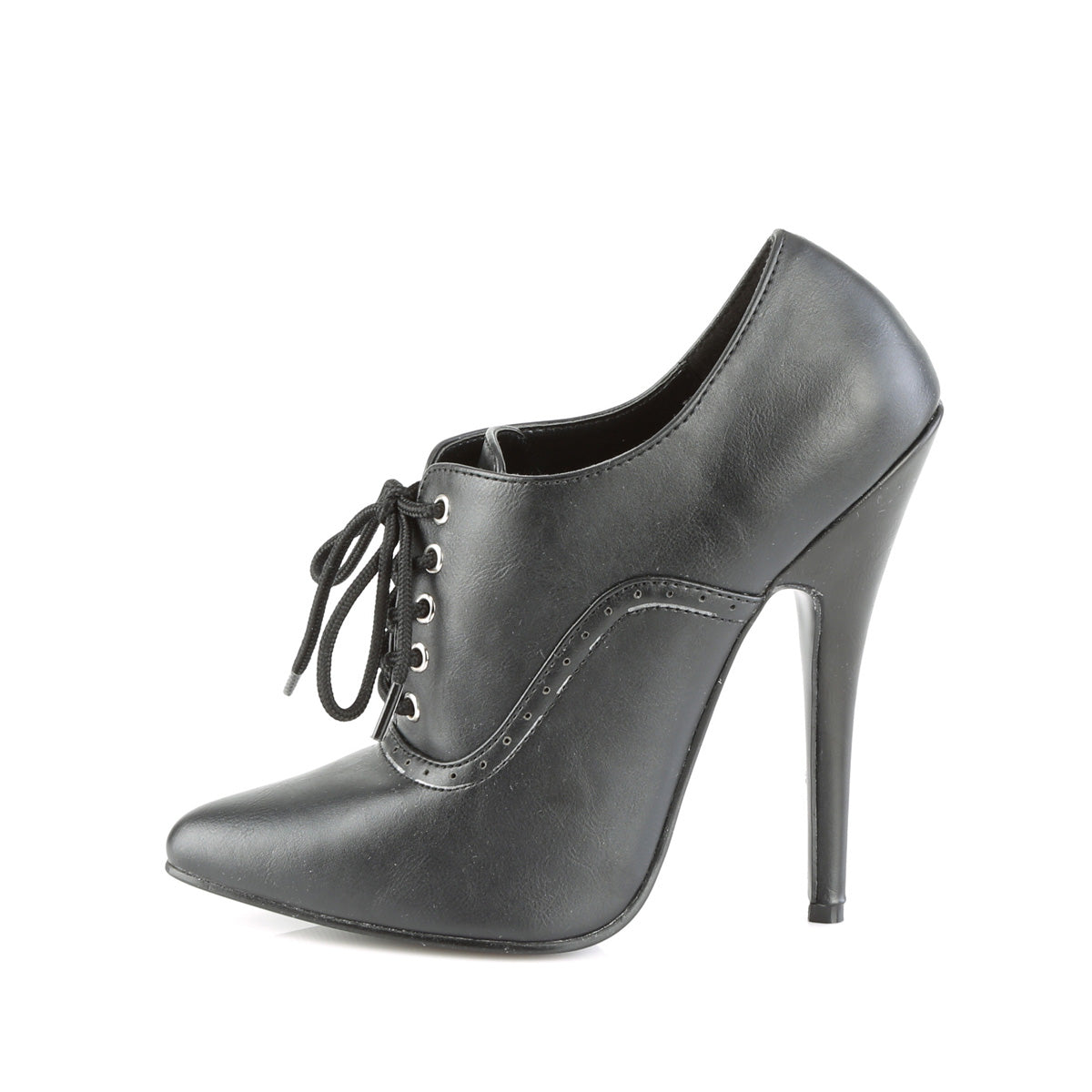 Devious Womens Pumps DOMINA-460 Blk Faux Leather