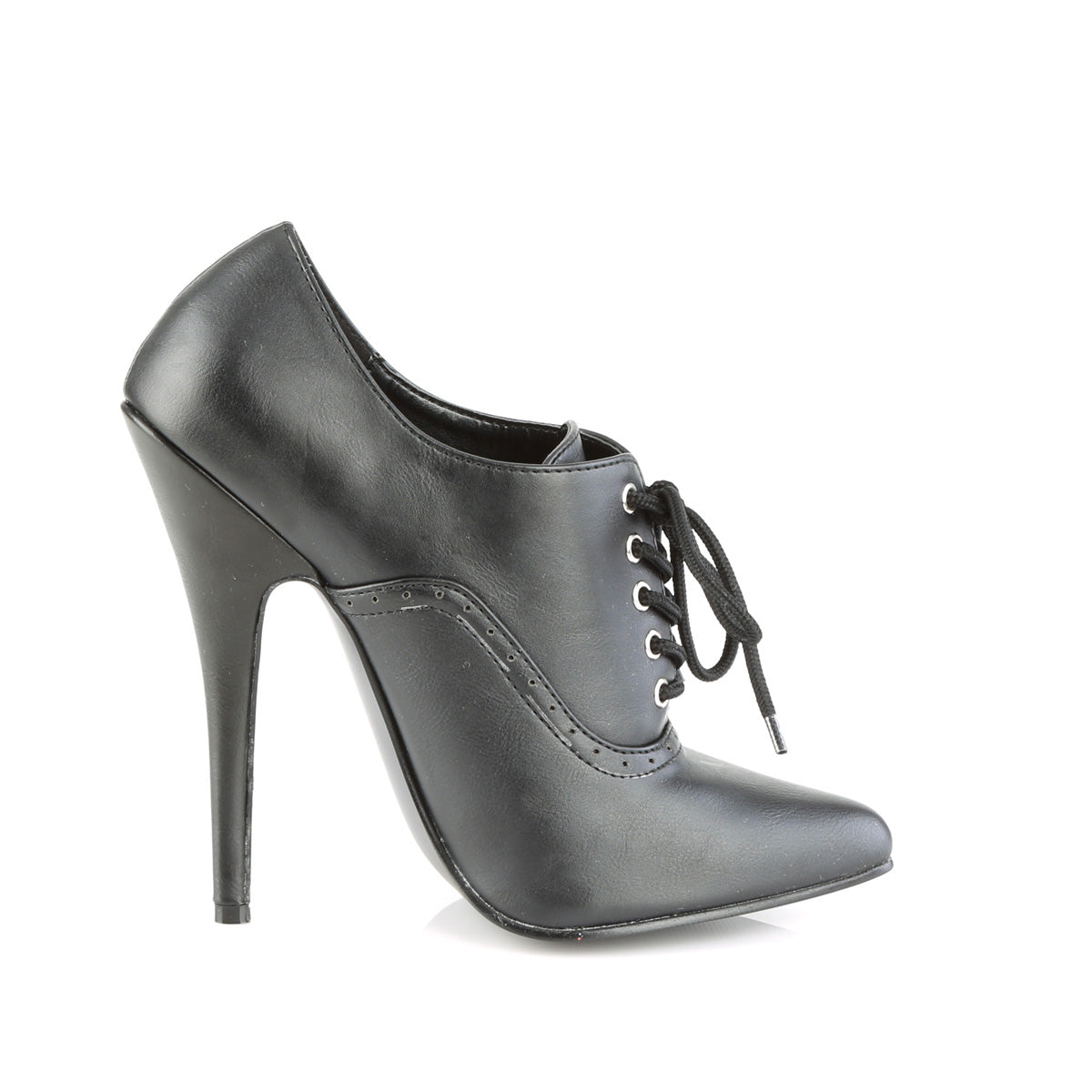 Devious Womens Pumps DOMINA-460 Blk Faux Leather