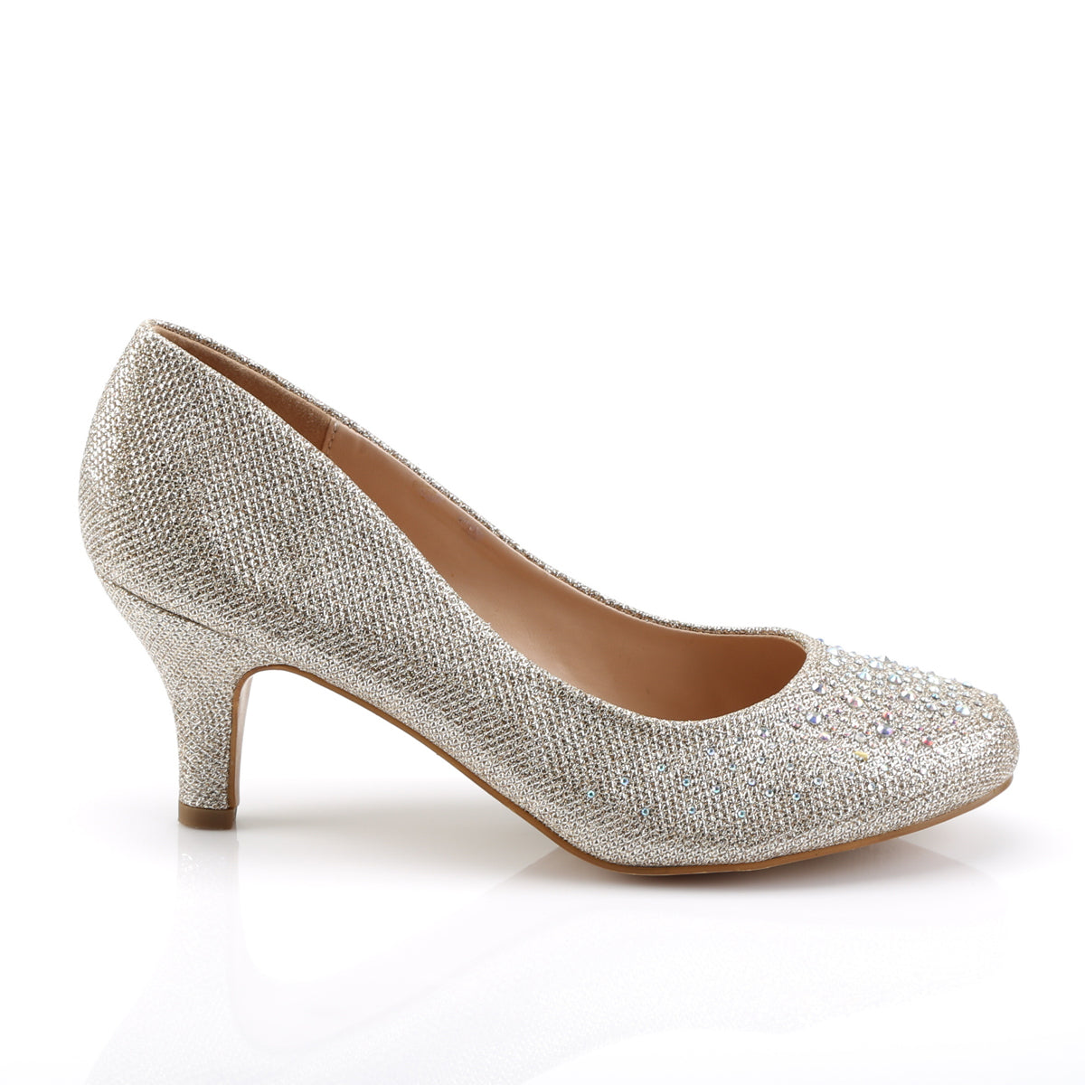 Fabulicious Frauenpumpen DORIS-06 Nude Glitter Mesh Stoff