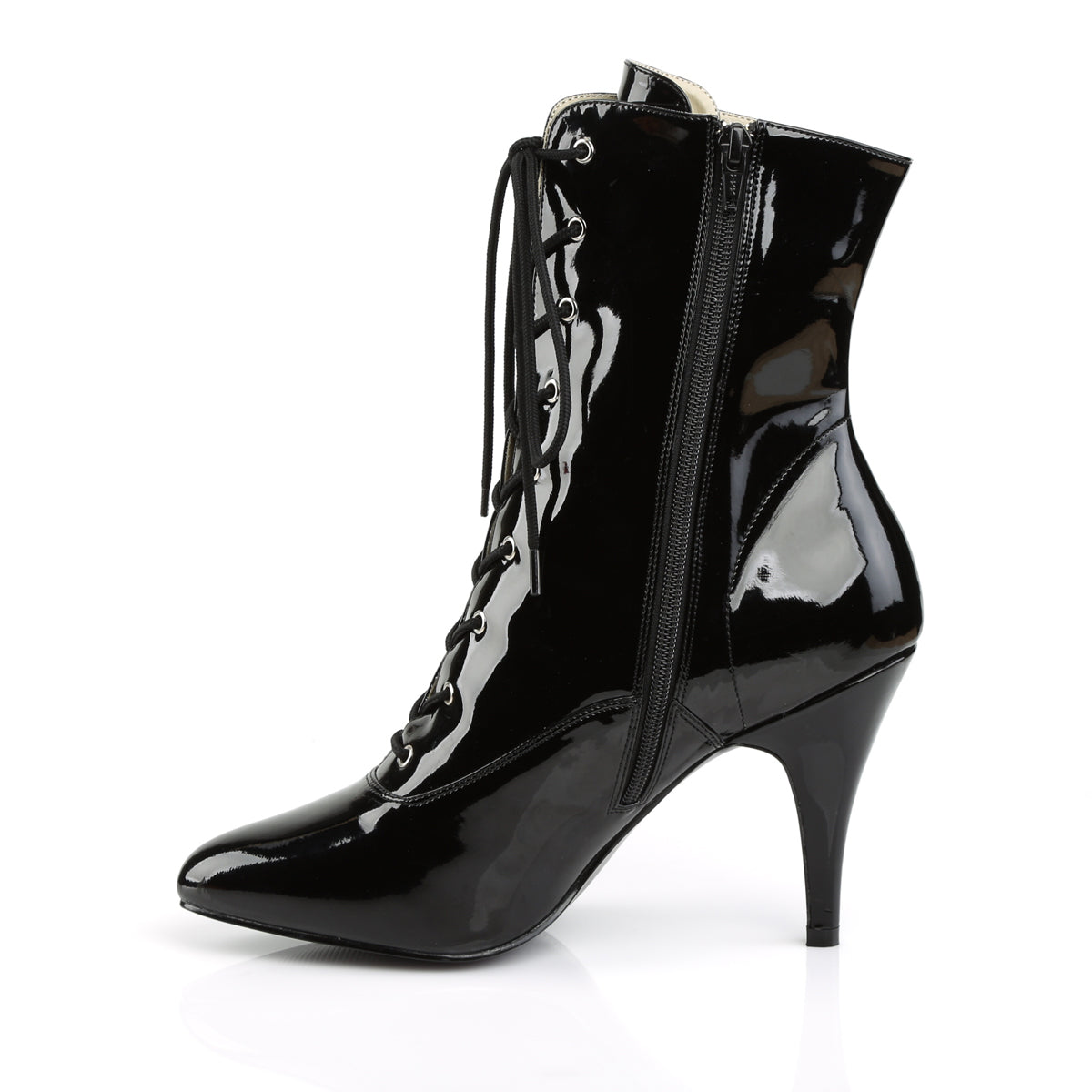 Pleaser Pink Label Womens Ankle Boots DREAM-1020 Blk Pat