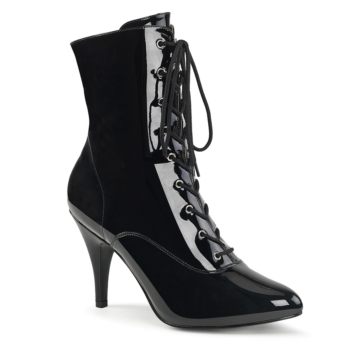 Pleaser Pink Label Womens Ankle Boots DREAM-1020 Blk Pat