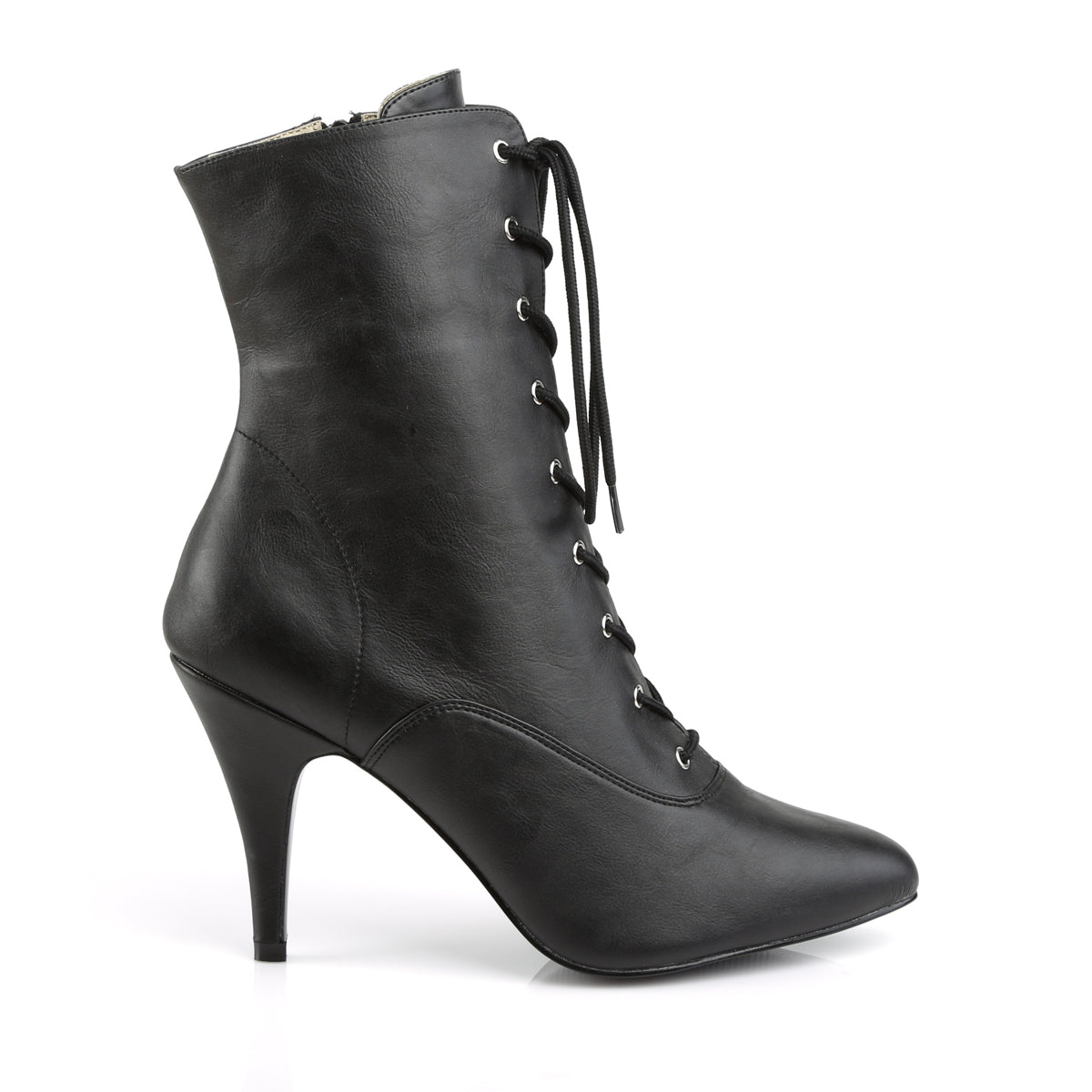 Pleaser Pink Label Womens Ankle Boots DREAM-1020 Blk Faux Leather